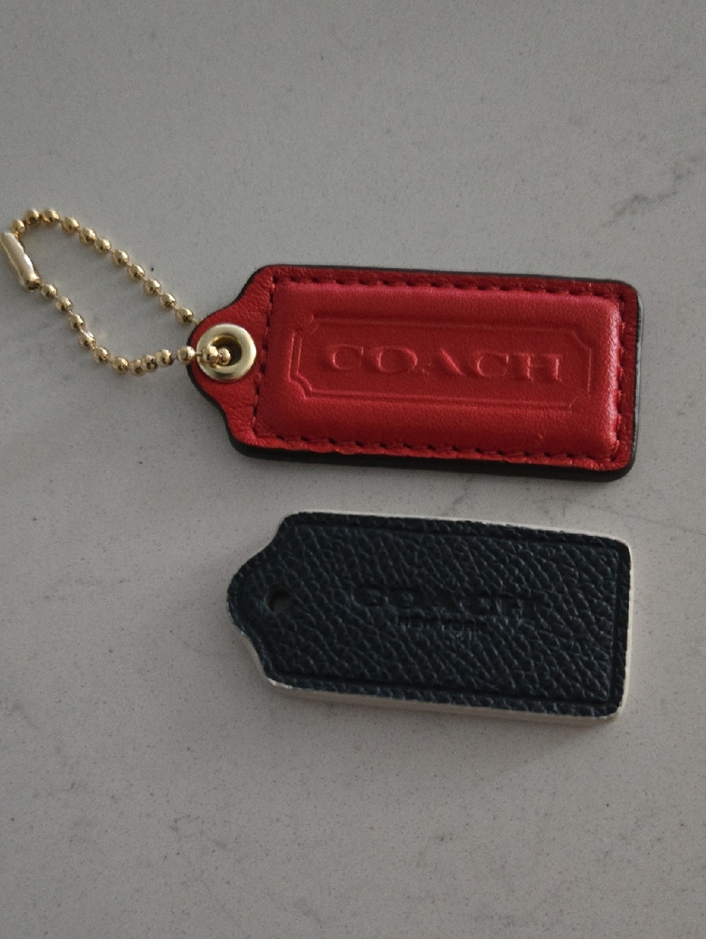 2x NEW Never Used COACH Leather Purse Tags